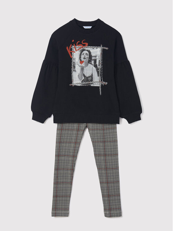 Completo felpa e leggings 7737 Nero Regular Fit