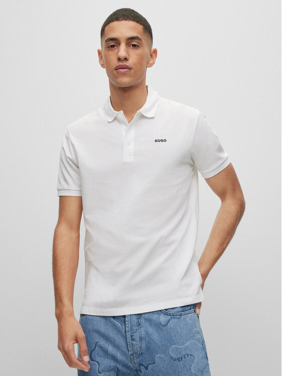 HUGO Hugo Tricou polo Donos222 50466182 Alb Regular Fit