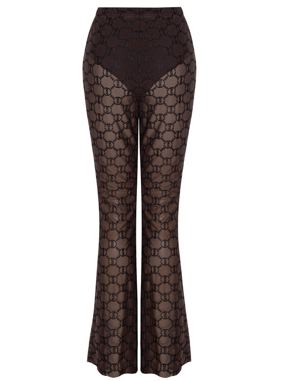 Magda Matyja Magda Matyja Spodnie damskie ROSALIA FLARE Brązowy Flare Fit