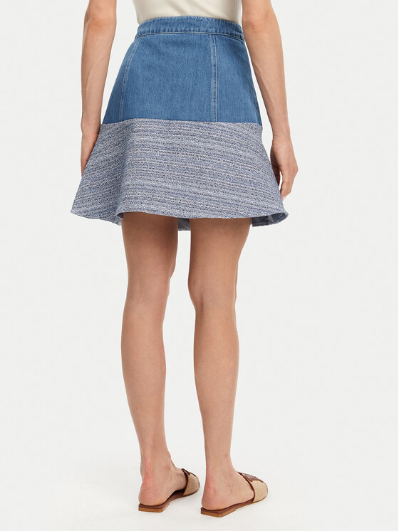 Guess Guess Mini sukňa W5GD87 WH610 Modrá Regular Fit