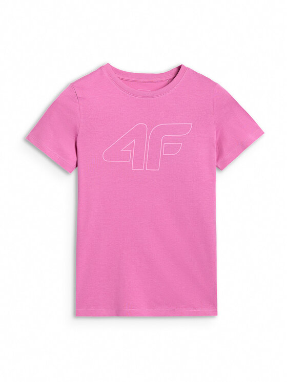 4F 4F T-Shirt BASIC+ Różowy Oversize