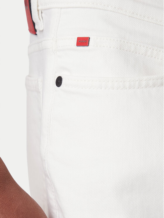 HUGO HUGO Jeans hlače 50556632 Bela Regular Fit