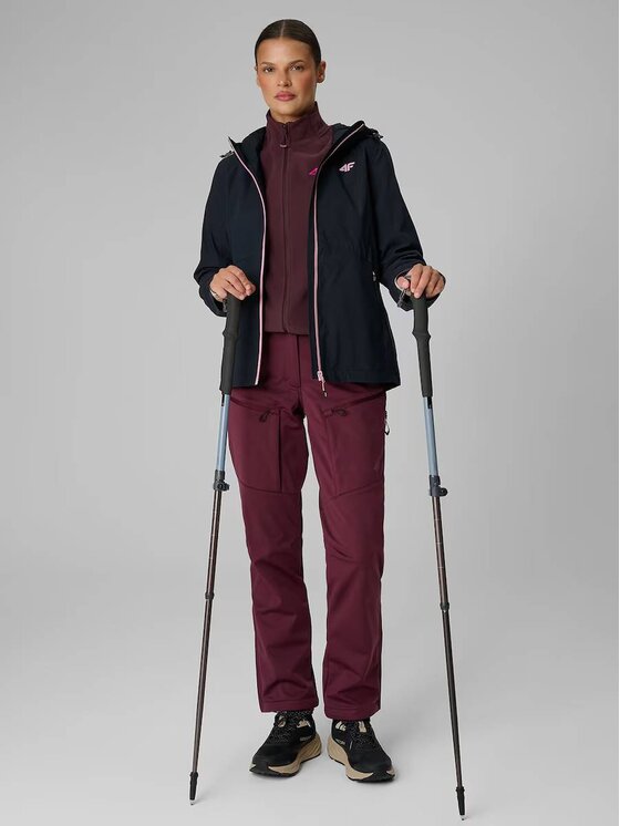4F 4F Kurtka wielofunkcyjna TREKKING Czarny Regular Fit
