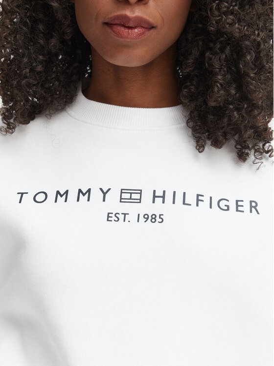 Tommy Hilfiger Tommy Hilfiger Džemperis ar kapuci WW0WW47831 Balts Regular Fit