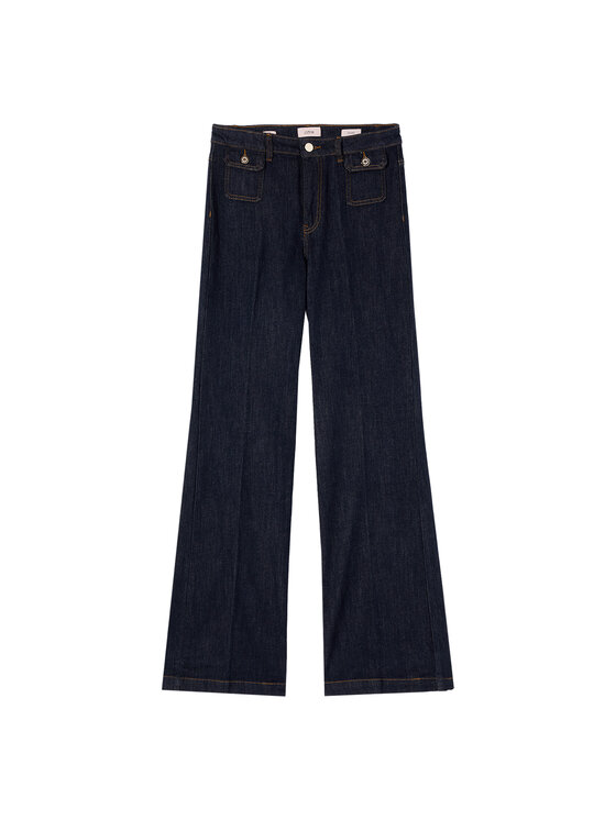 Oltre Oltre Jeansy P403R009269N034 Niebieski Flare Fit