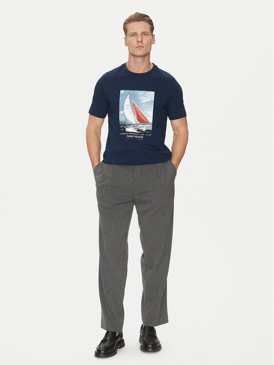 Tommy Hilfiger Tommy Hilfiger Tričko Color Photo Print MW0MW38615 Tmavomodrá Regular Fit