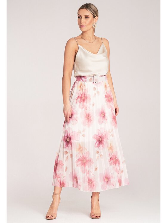 FIGL FIGL Gonna plissettata M1163 Rosa Flared Fit