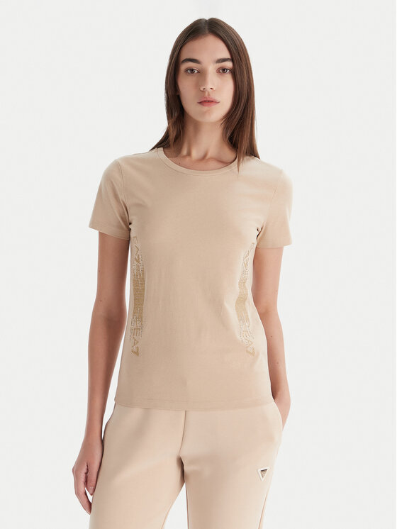 EA7 Emporio Armani T-Shirt 7W000521 AF12503 U1046 Beżowy Regular Fit