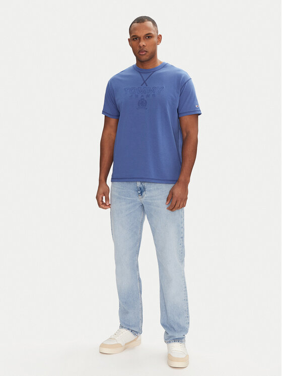 Tommy Jeans Tommy Jeans T-krekls Tonal Crest DM0DM20805 Zils Relaxed Fit