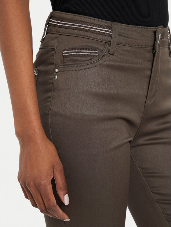 Morgan Morgan Spodnie materiałowe 212-PALONA Brązowy Slim Fit