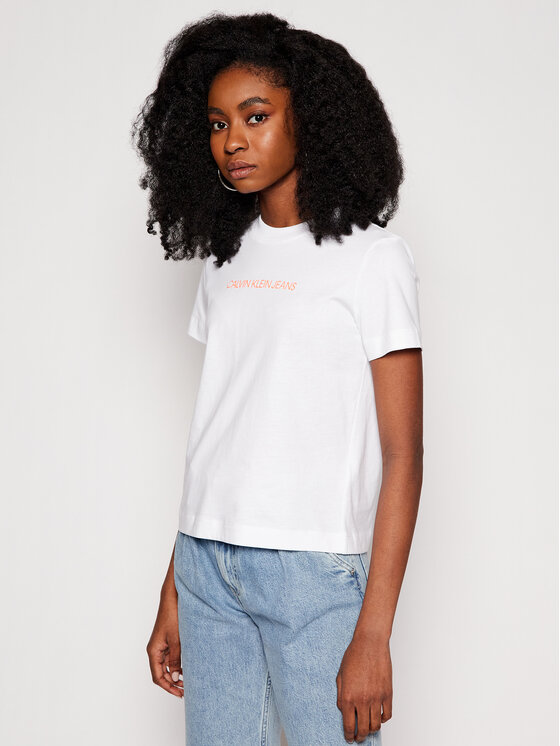Calvin Klein Jeans Póló J20J215322 Fehér Regular Fit • Modivo.hu