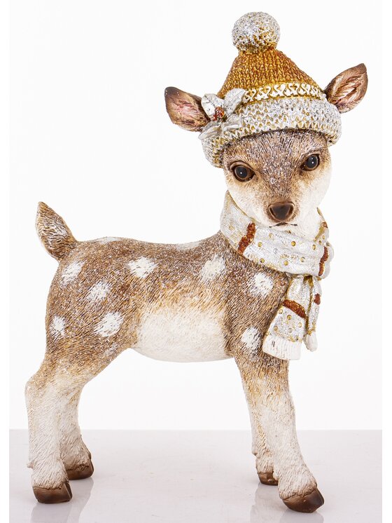 MIAhome MIAhome Figurka jelonek 29x16x8,5 cm CERBIATTO stojący Brązowy