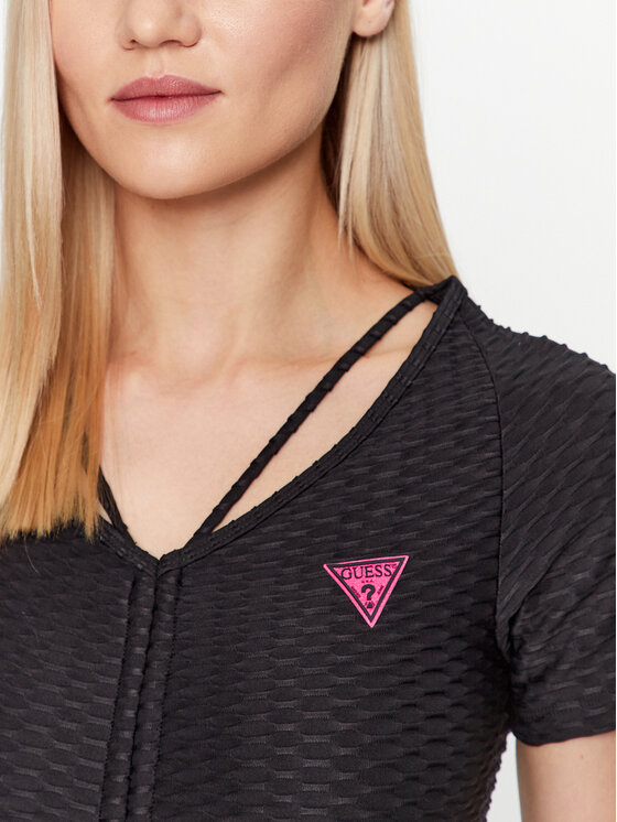 Guess Guess Vsakodnevna obleka Delma V3YK05 KBOA2 Črna Slim Fit