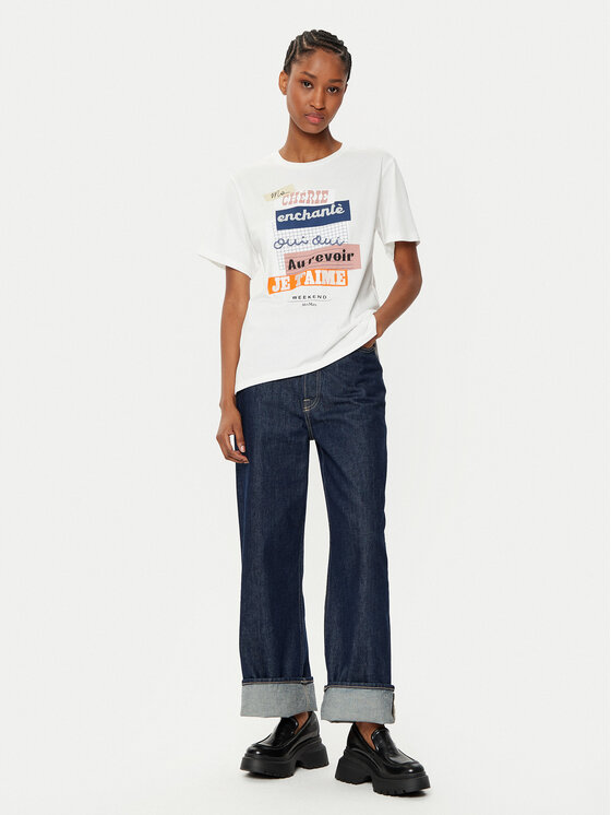 Weekend Max Mara Weekend Max Mara T-särk Cabina 2515971041 Valge Regular Fit