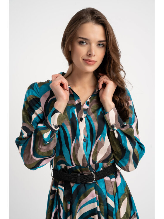 CLICK CLICK Φόρεμα καθημερινό 60-6171 Έγχρωμο Regular Fit