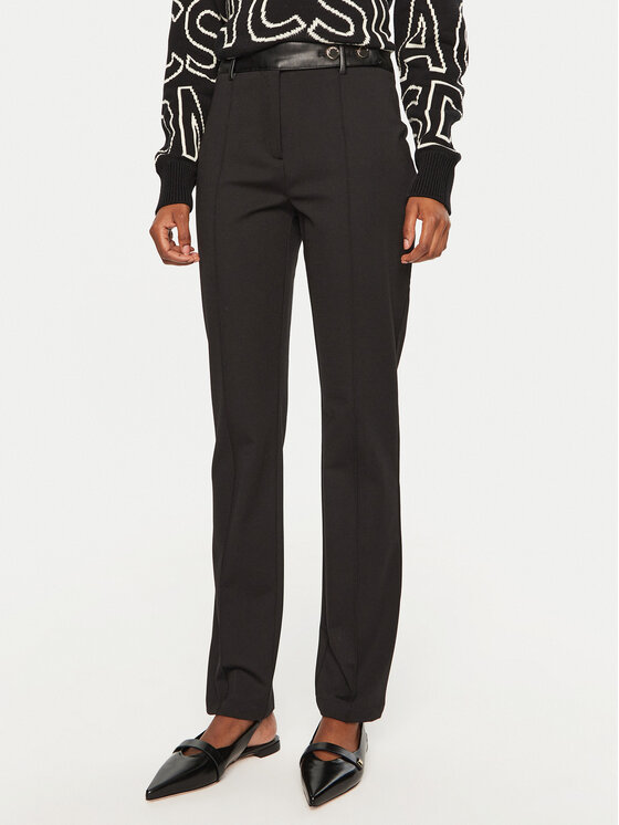 LOLA CASADEMUNT Pantaloni din material MF2414004 00N Negru Regular Fit