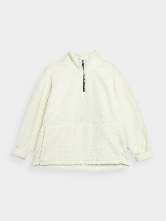 Outhorn Fleecová mikina OTHAW23TFLEM133 Écru Regular Fit