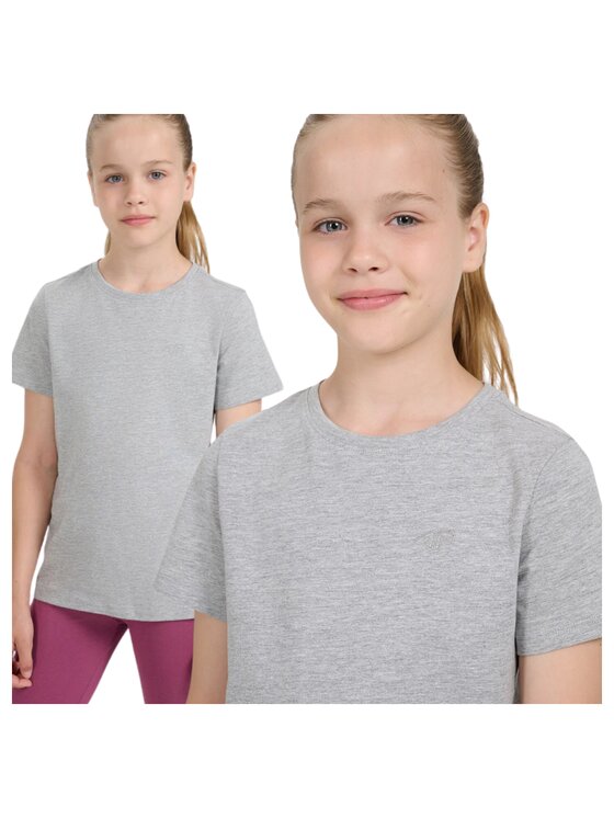 4F 4F Tričko 4FJWMM00TTSHF2332-25M Sivá Regular Fit