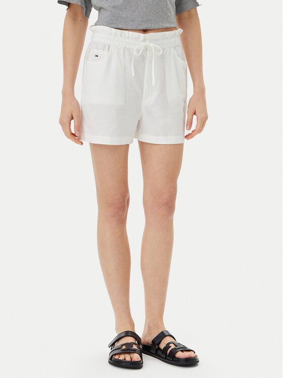 Pantalon scurți din material Tommy Jeans Femei, Mărimea: S, Écru, DW0DW20360