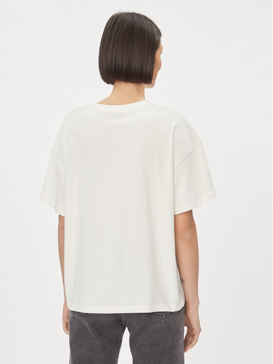 Wrangler Wrangler Majica Girlfriend 112343069 Bela Loose Fit