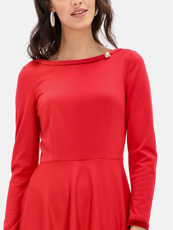 L’AF L’AF Sukienka koktajlowa Luisa Czerwony Slim Fit
