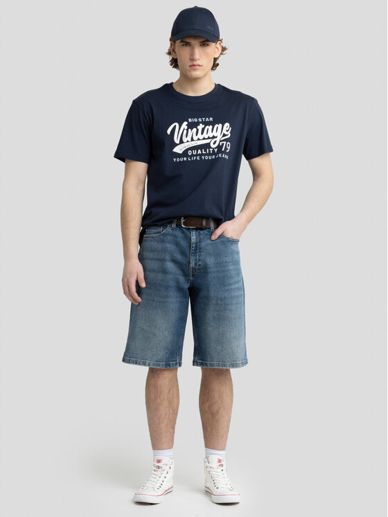 BIG STAR BIG STAR T-Shirt GRALIS_403_150 Granatowy Oversize