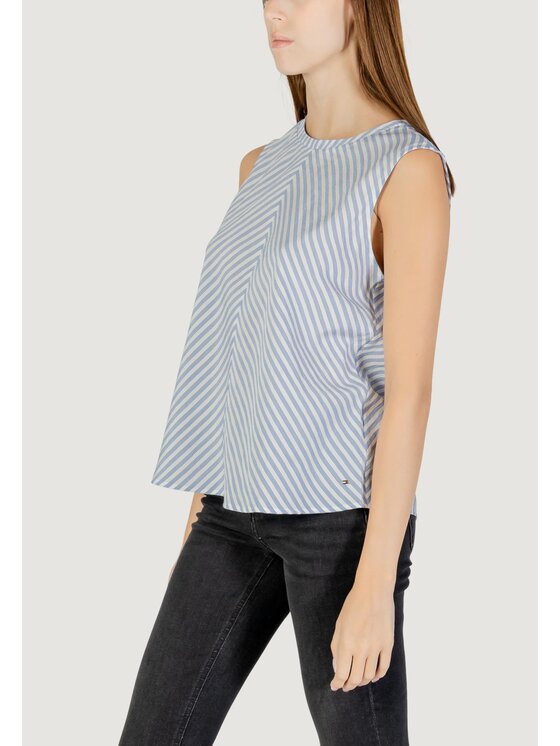 Tommy Jeans Tommy Jeans Φανέλα CRINKLE VIS MIX SLEE Μπλε Casual Fit