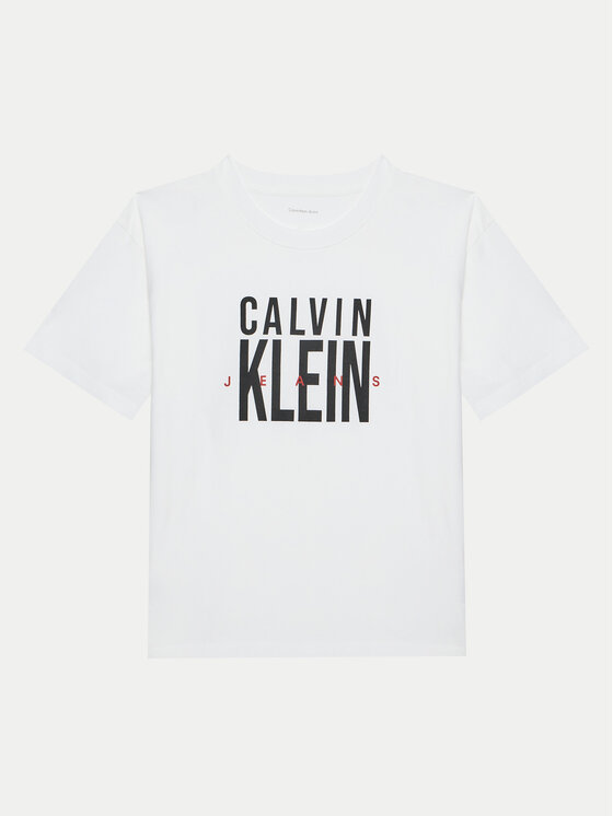 Calvin Klein Jeans T-Shirt Bold Graphic IB0IB02448 Biały Relaxed Fit