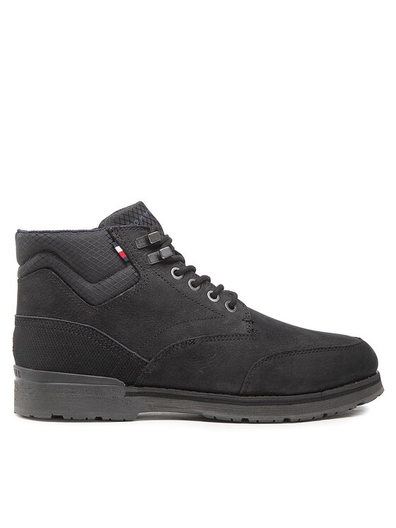 Tommy Hilfiger Tommy Hilfiger Μποτίνια Outdoor Hilfiger Nubuck Mix Boot FM0FM04201 Μαύρο