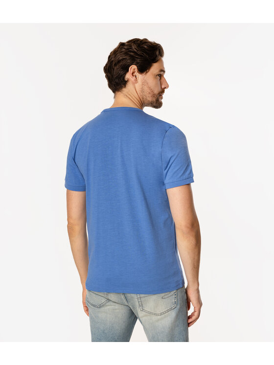 Lee Cooper Lee Cooper T-Shirt HENLEY2 1160 Niebieski Regular Fit
