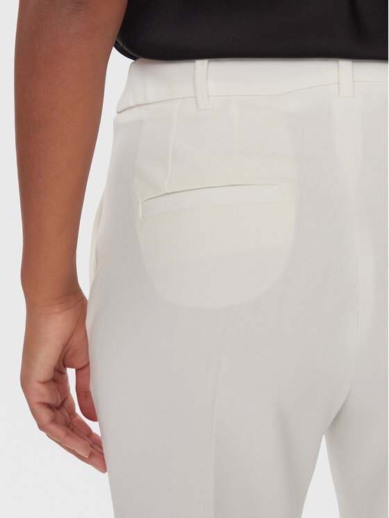 Marella Marella Bavlnené nohavice Child 2413131061200 Écru Regular Fit