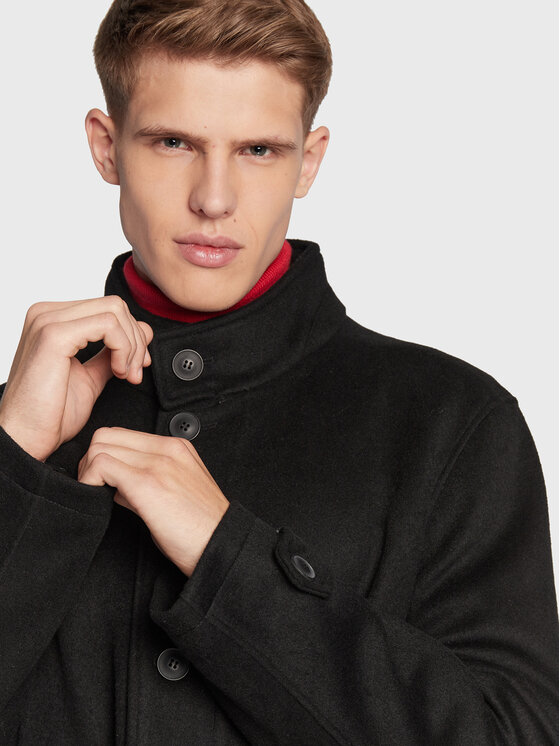 Pierre Cardin Pierre Cardin Vilnonis paltas 10041 0025 Juoda Regular Fit