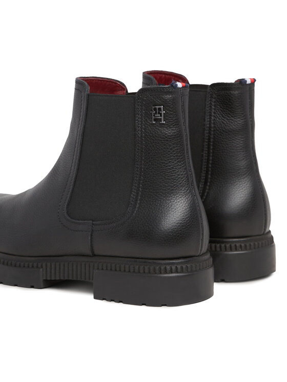 Tommy Hilfiger Tommy Hilfiger Μποτάκια με λάστιχο Comfort Cleated Termo Lth Chel FM0FM04650 Μαύρο