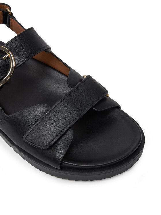 Tommy Hilfiger Tommy Hilfiger Sandale Leather Sporty Sandal FW0FW08799 Crna