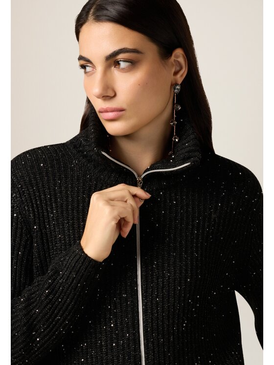 Oltre Oltre Cardigan M199J005497N033 Nero A-Line Fit