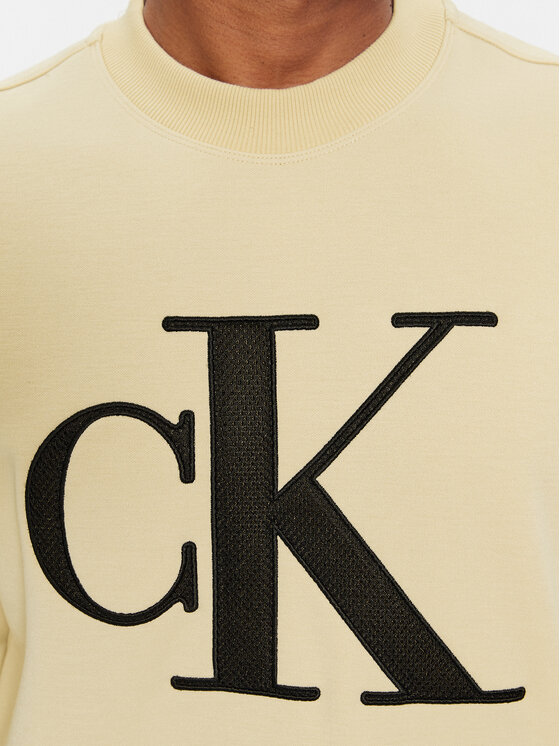 Calvin Klein Jeans Calvin Klein Jeans Bluza Monologo J30J325028 Beżowy Regular Fit