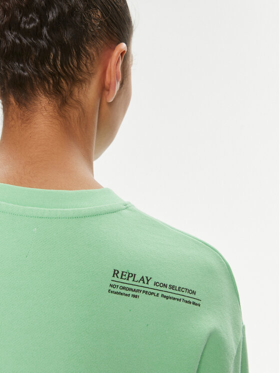 REPLAY Replay Bluza W3104B.000.23650P Zielony Regular Fit
