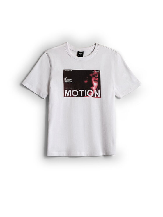 4F 4F T-Shirt SHADOWS ON MARS Biały Relaxed Fit