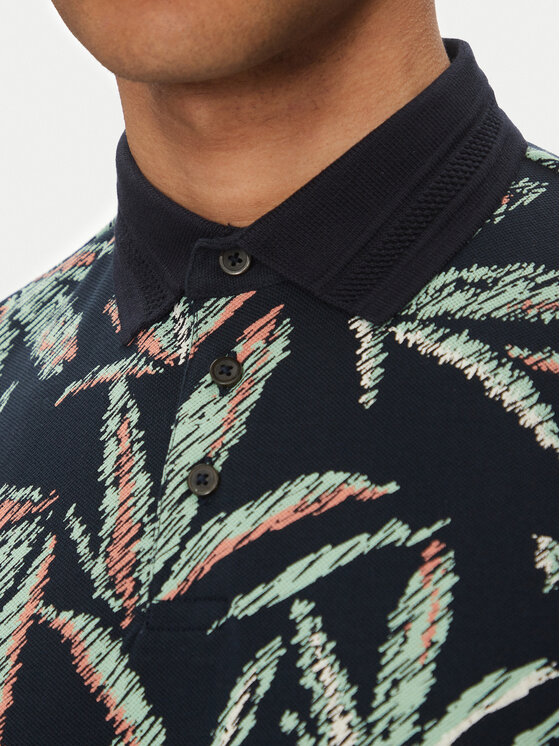 Tom Tailor Tom Tailor Тениска с яка и копчета 1045706 Тъмносин Regular Fit
