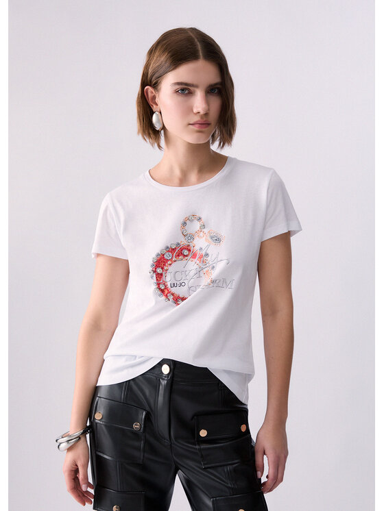 Liu Jo Liu Jo T-Shirt WF6407JS923L9434 Biały Regular Fit