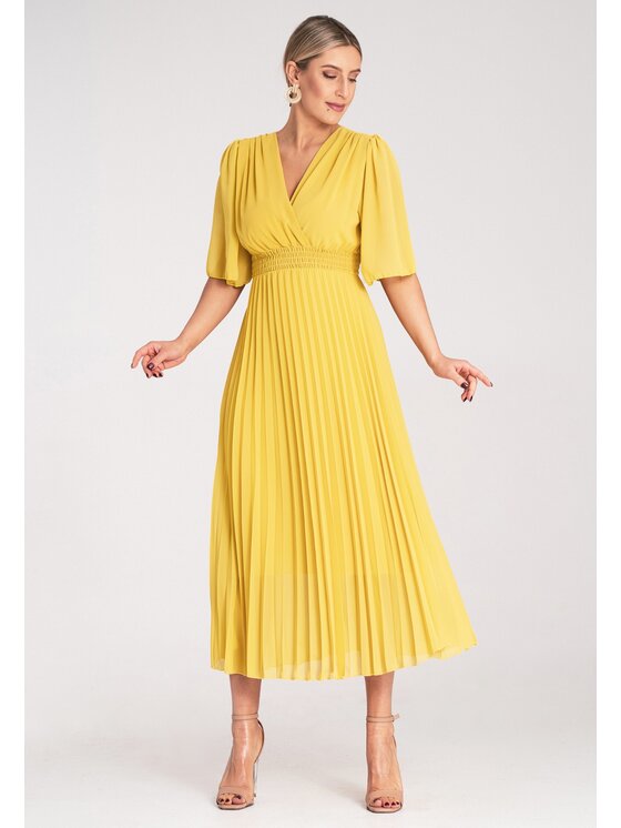 FIGL FIGL Večerné šaty M1294 Žltá Feminine Fit