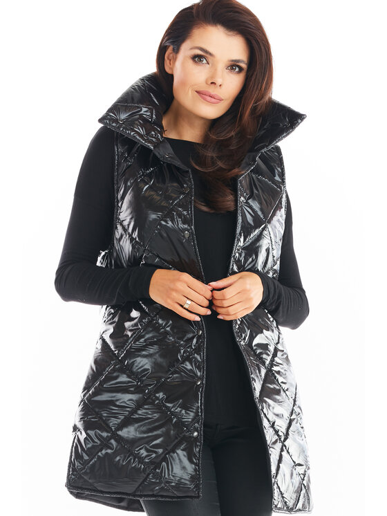 Awama Awama Bezrękawnik A383 Czarny Basic Fit