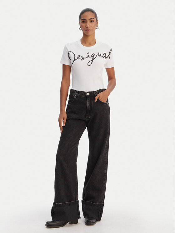 Desigual Desigual T-Shirt 26SWTK07 Λευκό Regular Fit