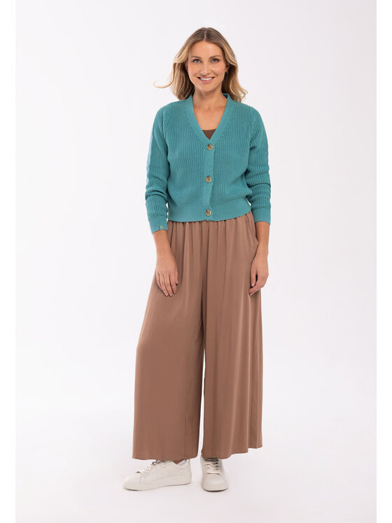 Volcano Volcano Kardigan S-MELA Zielony Regular Fit