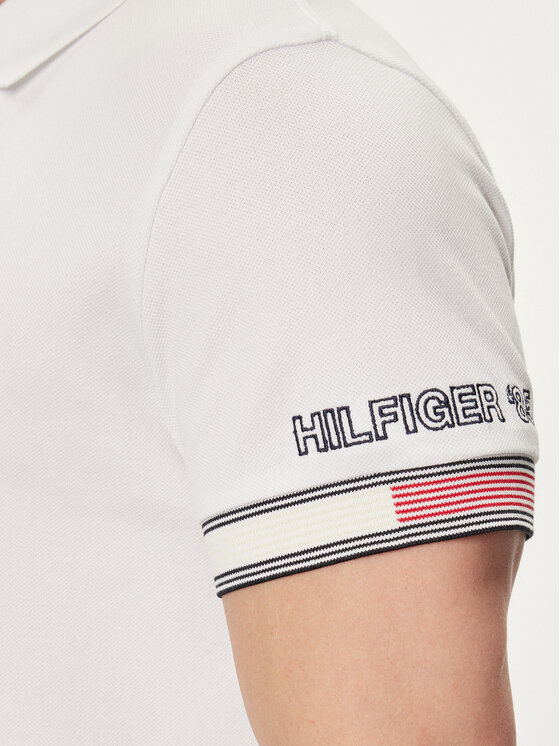 Tommy Hilfiger Tommy Hilfiger Polo Flag MW0MW34780 Biały Slim Fit