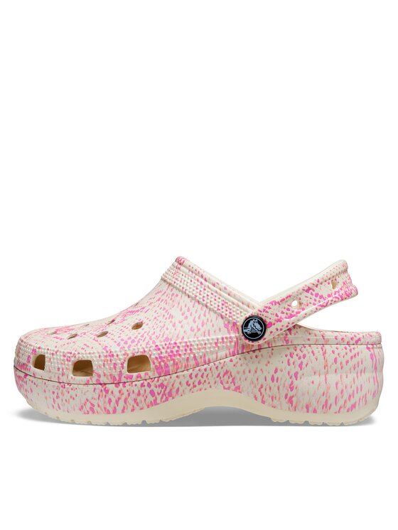 Crocs Crocs Klapki Classic Platform Snake Print Clog W 208231 Beżowy