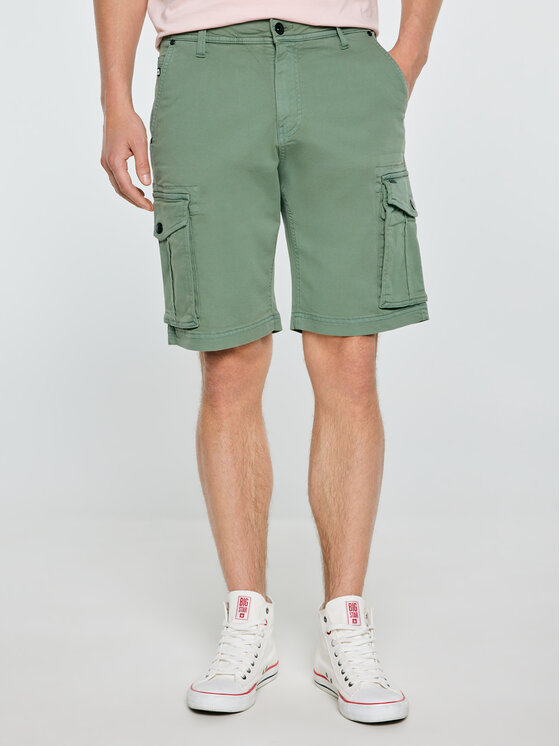 BIG STAR BIG STAR Szorty jeansowe MORRISE Zielony Cargo Fit