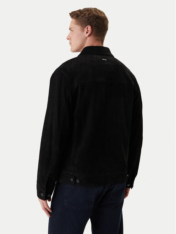 BOSS BOSS Кожено яке Johot 50552130 Черен Regular Fit