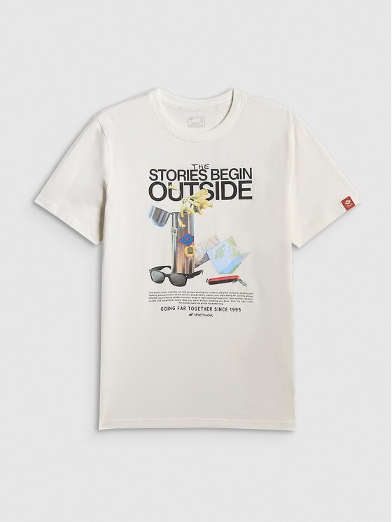 4F 4F T-shirt 4FRSS26TTSHM3811-11S Bianco Regular Fit