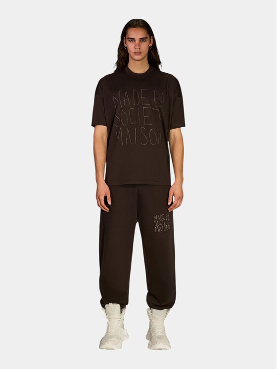 MADE BY SOCIETY MADE BY SOCIETY T-Shirt EARTHEN - T17536 Brązowy Basic Fit